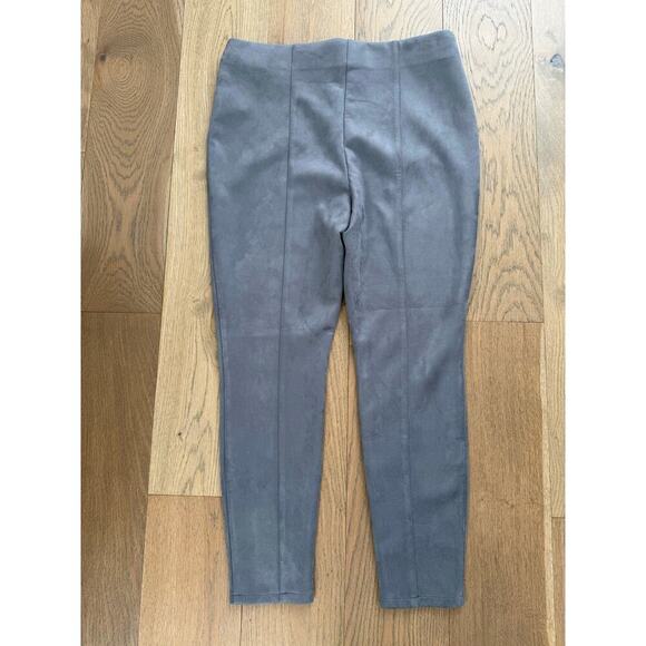 2 Pairs Chico's Vegan Suede Elastic Waist Leggings Gray and Tan 2R (US 12R) - Picture 7 of 11